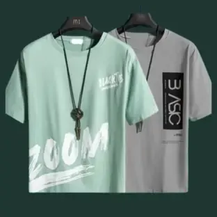JSIYA Solid Men Grey, Green T-Shirt