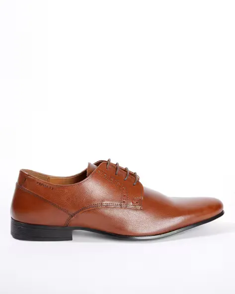 Lace-Up Derby Shoes with Broguing