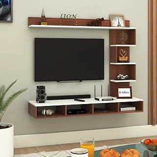 Anikaa Laura Engineered Wood Wall Mount TV Unit/TV Stand/TV Cabinet/TV Entertainment Unit/Set Top Box Stand (Ideal for 43 Inch) (D.I.Y) (Walnut White)