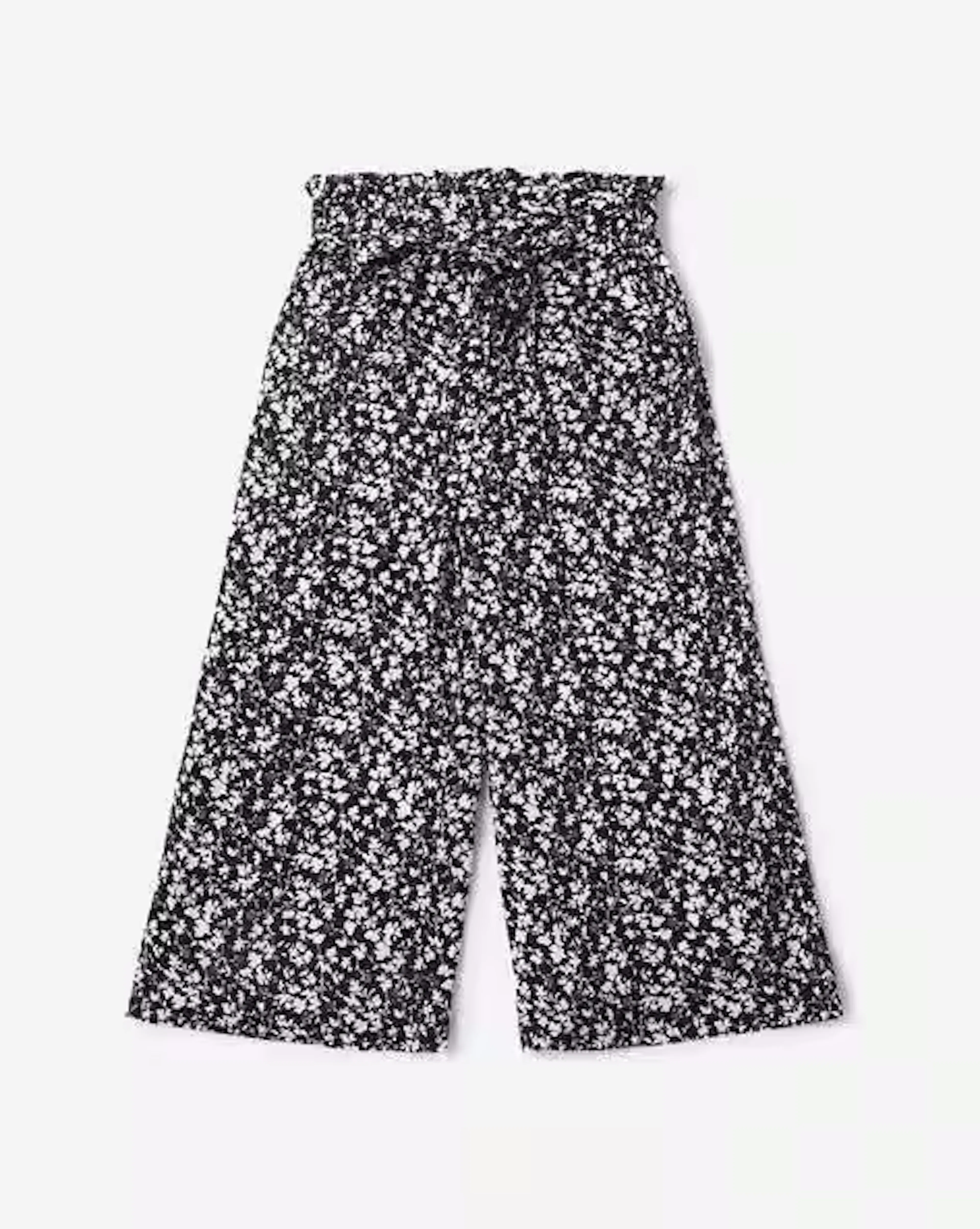 Floral Print Culottes with Waist Tie-Up
