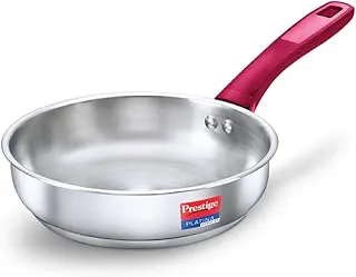 Prestige Platina Popular Stainless Steel Gas and Induction Compatible Fry Pan, 240 mm Stainless Steel