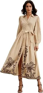 SMOWKLYCotton Blend Women's Casual Dress Mid-Length Maxi Dress for Woman ||Stylish Frocks for Women ||One Piece Dress for Women || Long Midi Dress for Woman || Party & Beach Wear