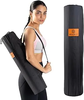 Boldfit Black Polyester Exercise Carrier Drawstring Bag with Adjustable Strap(Yoga Mat Not Included)
