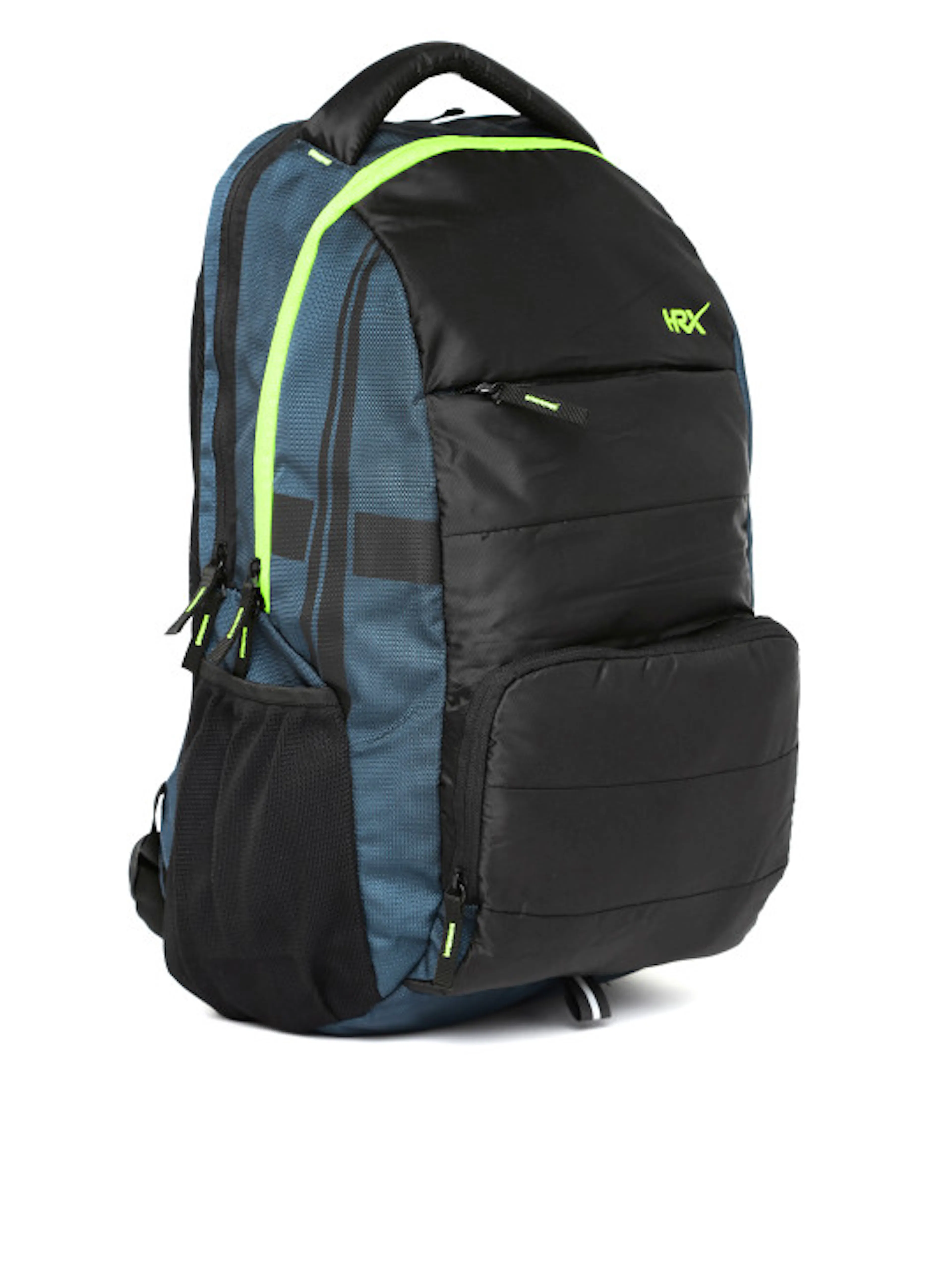 HRX by Hrithik Roshan Unisex Black & Navy Blue Colourblocked Multiutility Laptop Backpack