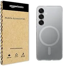 amazon basics Luxury Paper Thin Case Cover for Samsung Galaxy S25 5G | Matte Finish | Compatible with magsafe | (White, Samsung Galaxy S25 5G)
