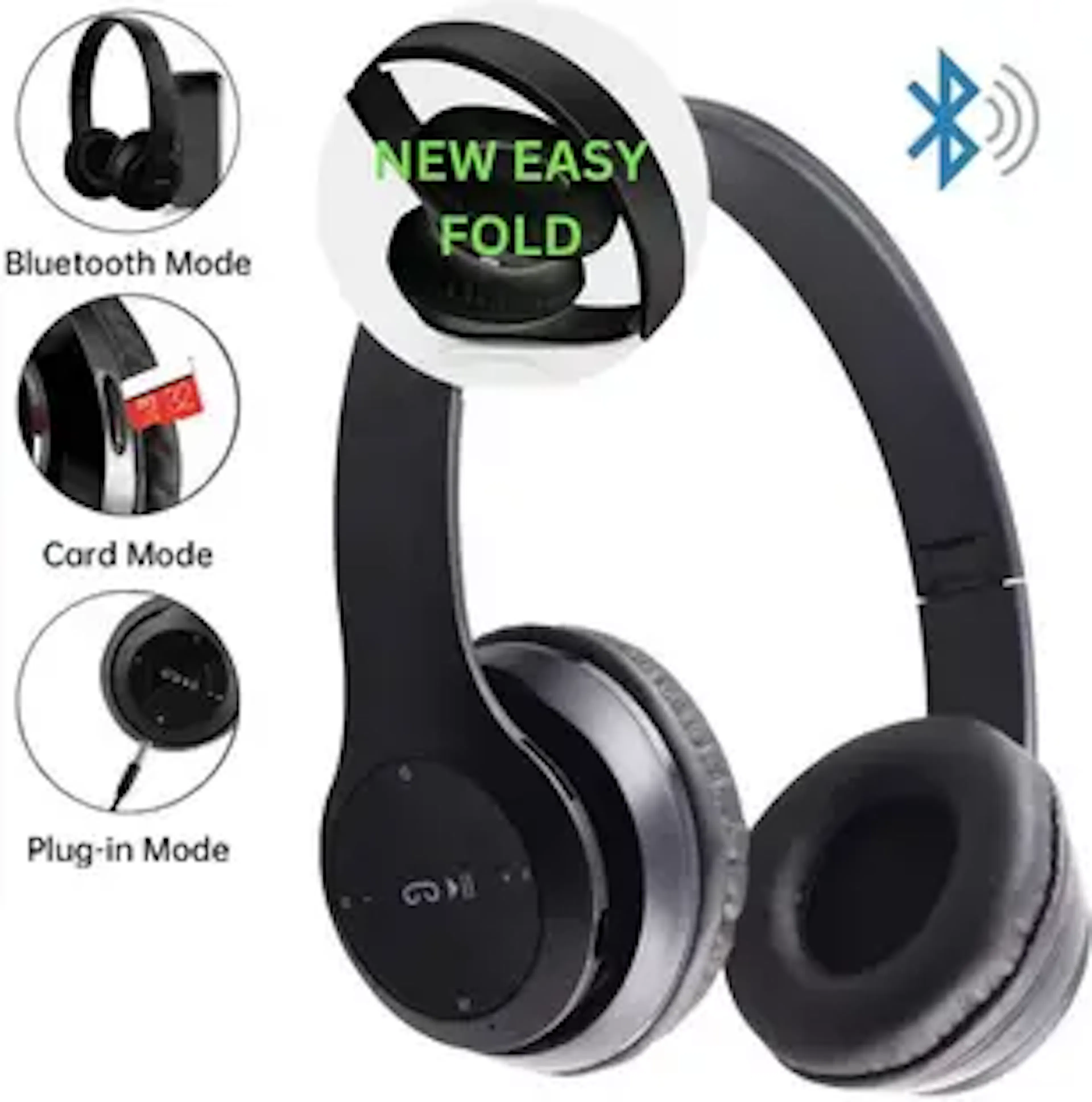 TABARET Good Sound With Mic,SD Card Support 8Hrs Battery Backup Bluetooth Headphone Bluetooth