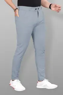 COMBRAIDED Slim Fit Men Grey Trousers