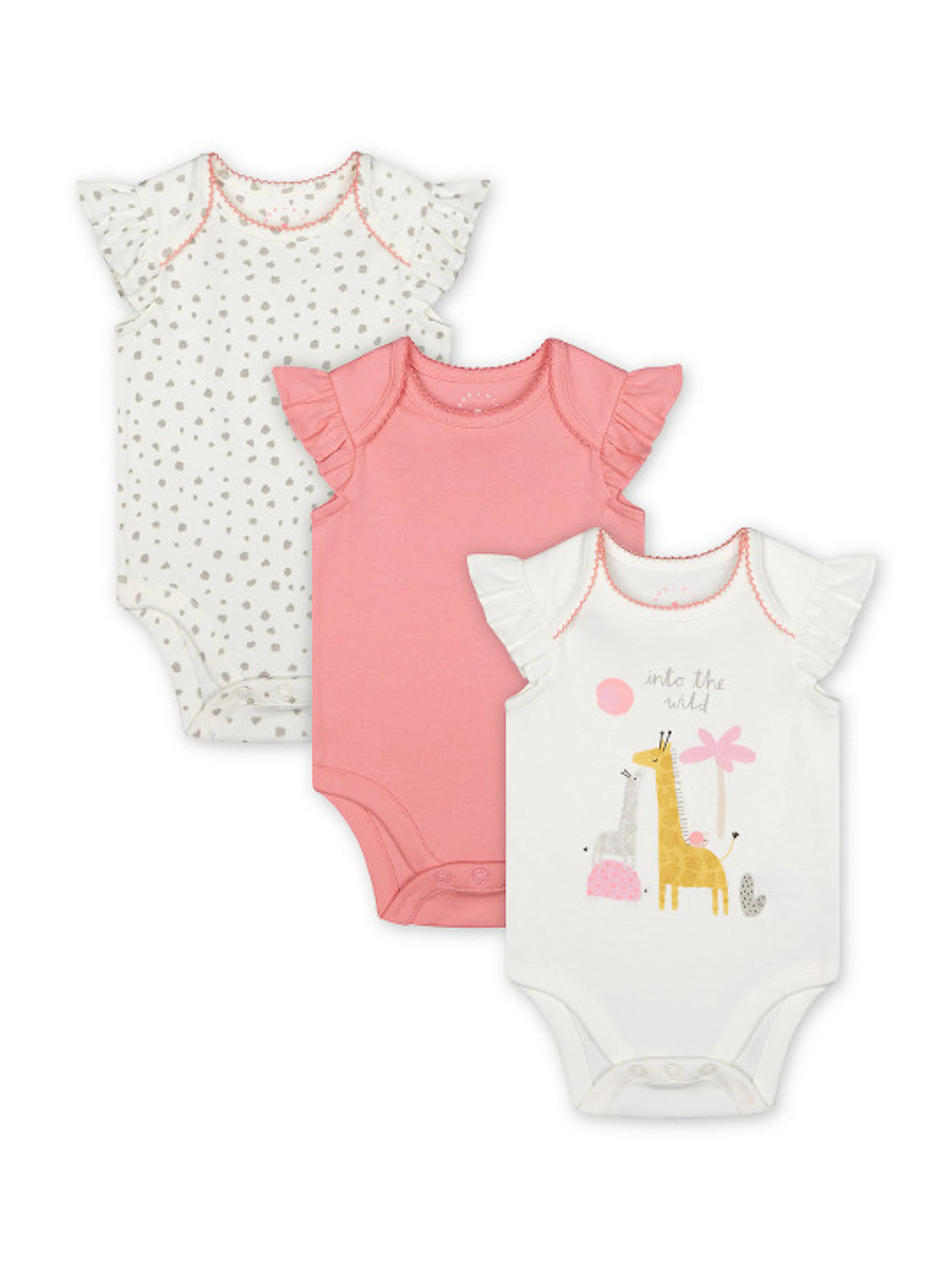 mothercare Infant-Girls Pack Of 3 Bodysuits