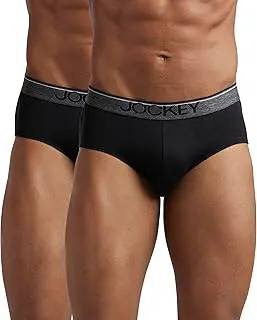 Jockey8037 Men's Super Combed Cotton Solid Brief with Ultrasoft Waistband (Pack of 2)
