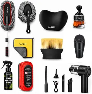 DADLM® 10 PCS Microfiber Car Duster Kit with Extendable Handle, Interior & Exterior Car Cleaning Tools, Scratch-Free Microfiber Cloth, Memory Foam Pillow & Car Dustbin, Car Care Kit (Large 10 Pack)