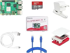 Raspberry Pi 5 8GB RAM Starter Kit with 32GB microSD Noobs Preloaded, LAN-mHDMI Cable, Power Supply