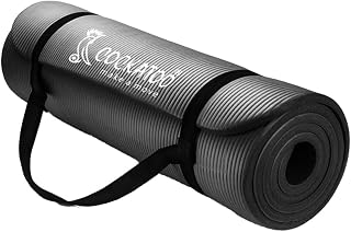 Cockatoo 15mm Thick NBR Yoga Mat For Home and Gym Workout| Anti Slip Yoga Mat For Men & Women| Yoga Mat with Carrying Strap, Black