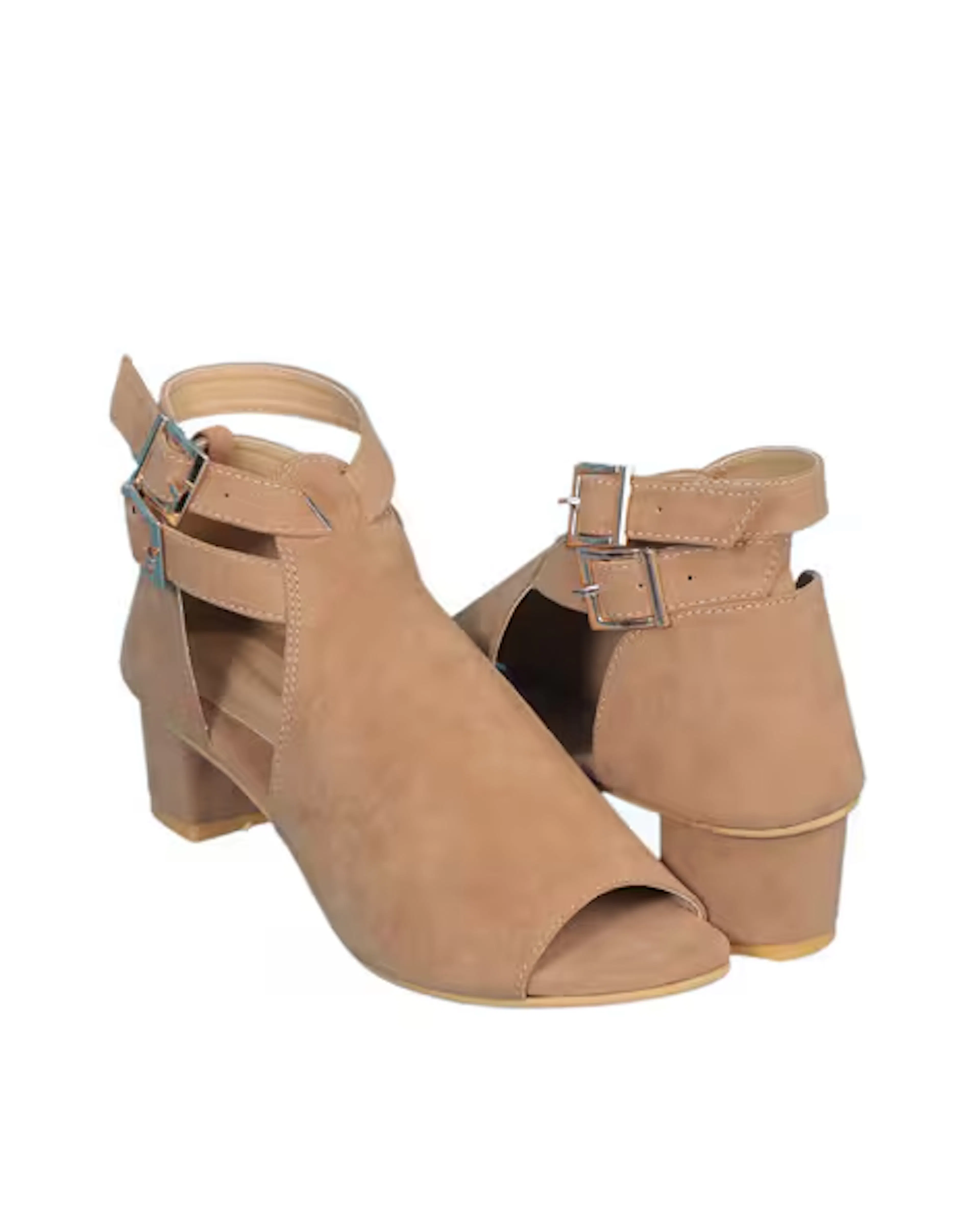 Heeled Sandals with Dual Ankle Straps