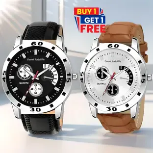Daniel Radcliffe Avio Lather buy 1 get 1 FREE Analog Watch - For Men