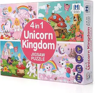 RATNA'S 4 in 1 Unicorn Kingdom Jigsaw Puzzle for Kids |A Perfect Puzzle for Little Hands | 4 x 35 Pieces Jigsaw Puzzle, Multicolor