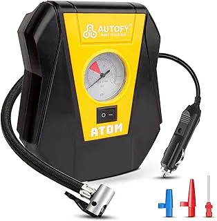 Autofy Atom 1 Year Warranty Car Tyre Inflator 100PSi Rapid Mini Portable Air Compressor Pump (4 Meters Long Wire – 12V DC)