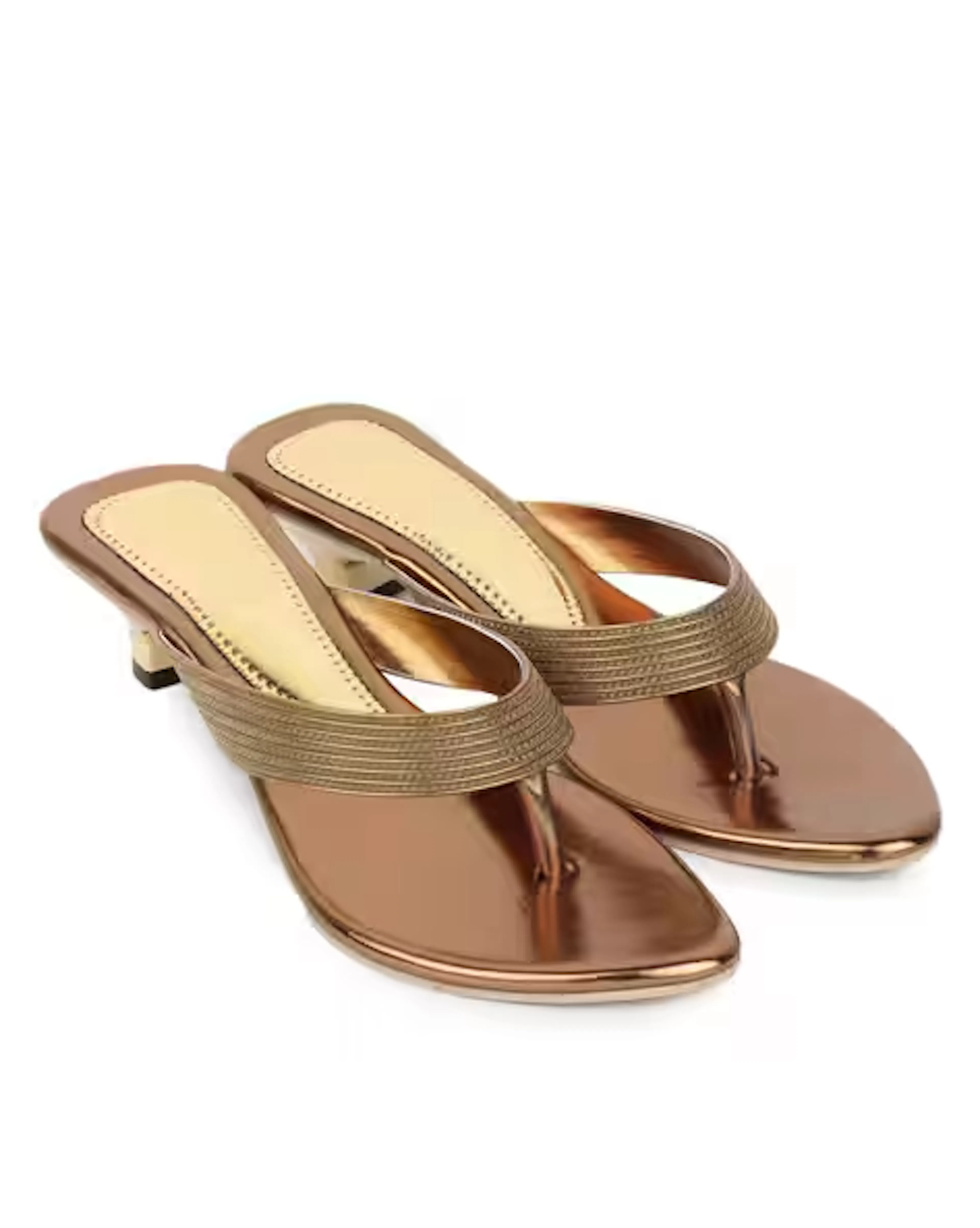 T-strap Kitten Heeled Sandals