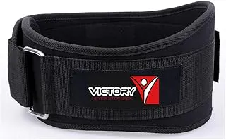 Victory Ultra Gym Cotton Belt Flexible - Light Weight Back & Abdomen Support (Black, L)