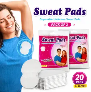 Senvox 20 Pcs Underarm Sweat Pads | Disposable & Odor Protection Sweat Absorbing Pads | Sweat Pads