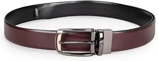 Louis PhilippeMen's 100% Italian Leather Dual Tone Zinc Alloy Buckle Formal Reversible Belt