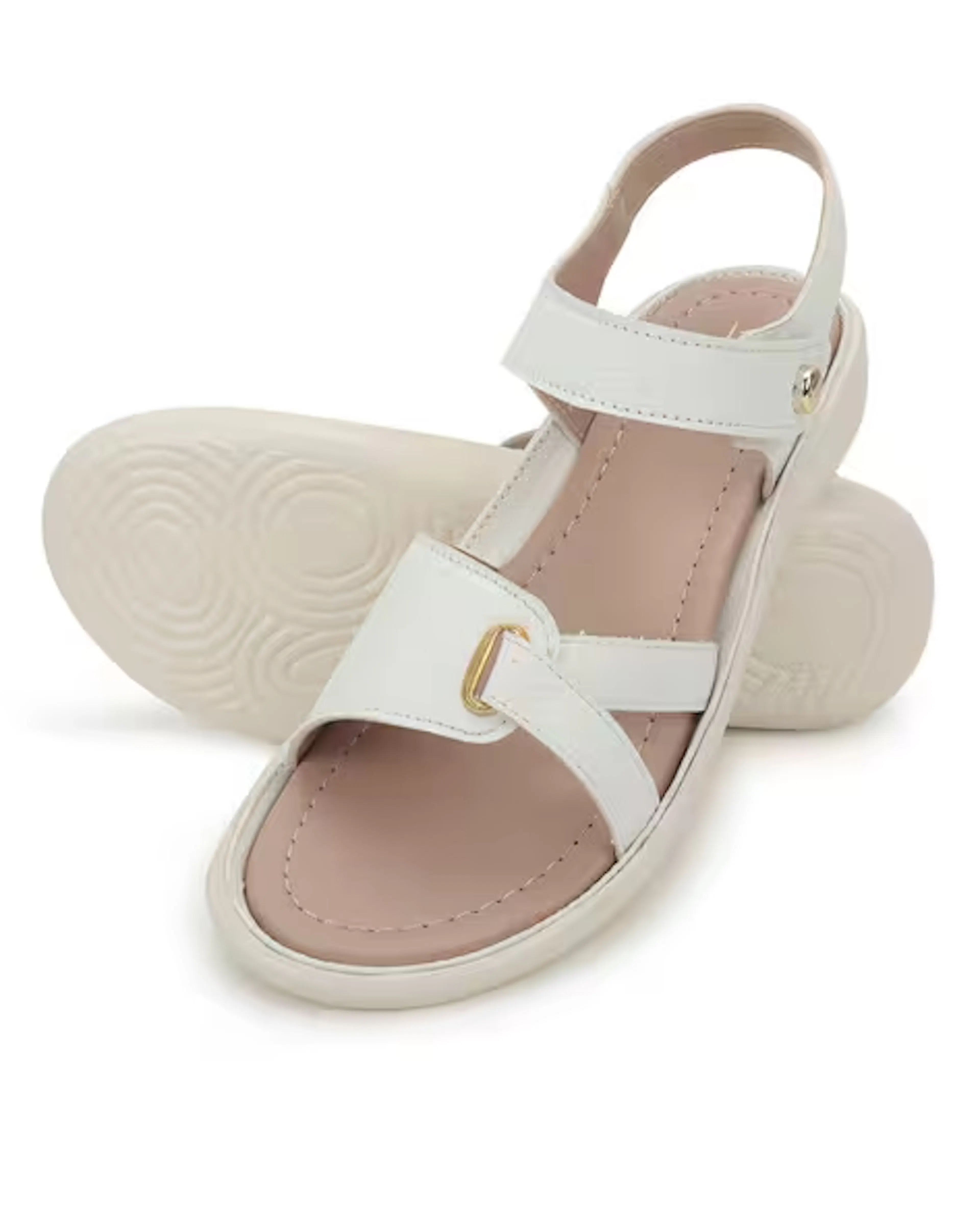 Flat Sandals with Velcro Closure