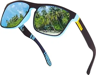 DervinUV Protected Retro Square Light Weight Matt Finish Polarized Sunglasses for Men and Women (Medium)