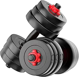 Kore 20 KG PVC-DM COMBO16 (3Kg X 4 Plates + 2Kg X 4 Plates) Home Gym Dumbbells Kit, Black