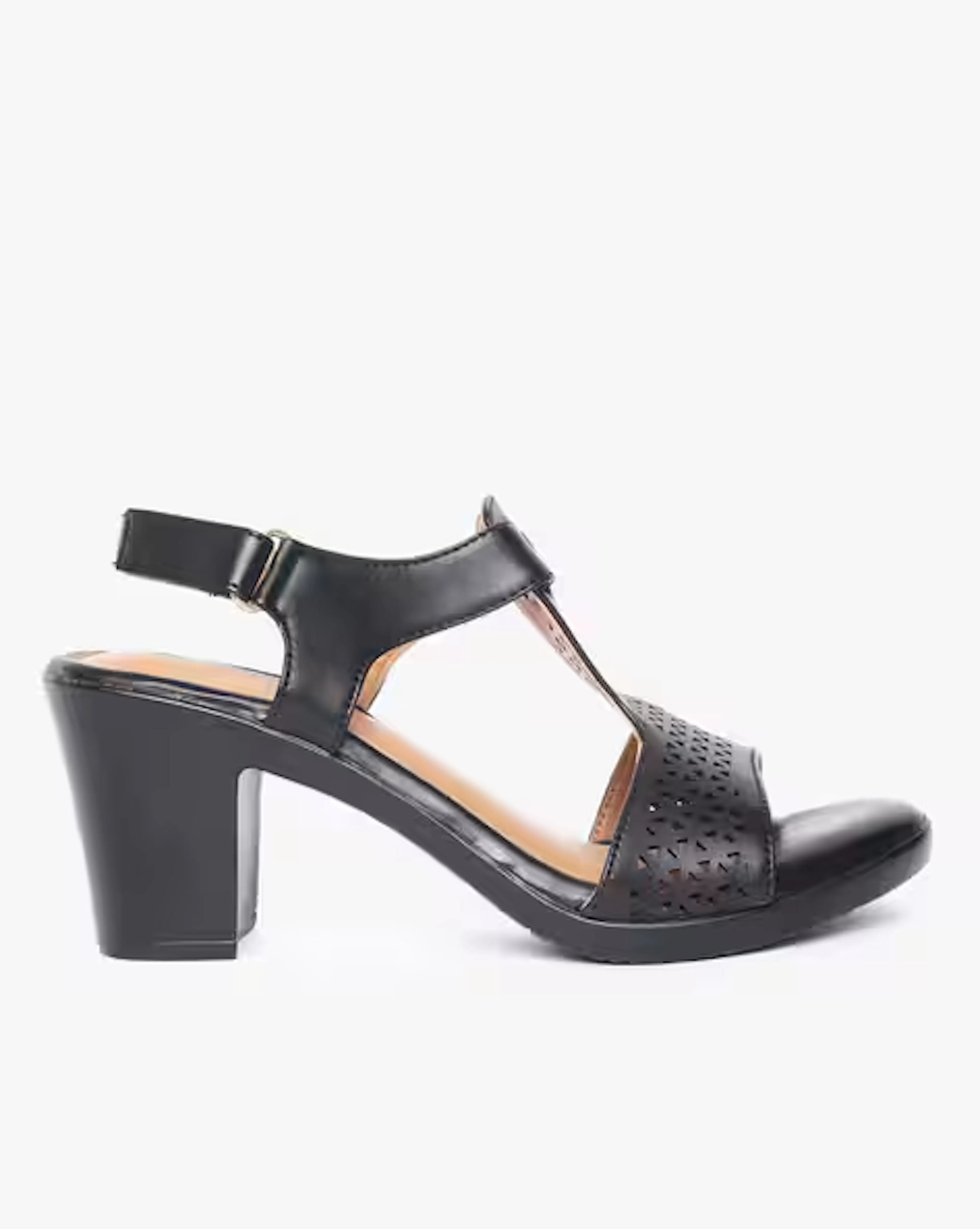 Chunky Heeled Sandals with Ankle Strap