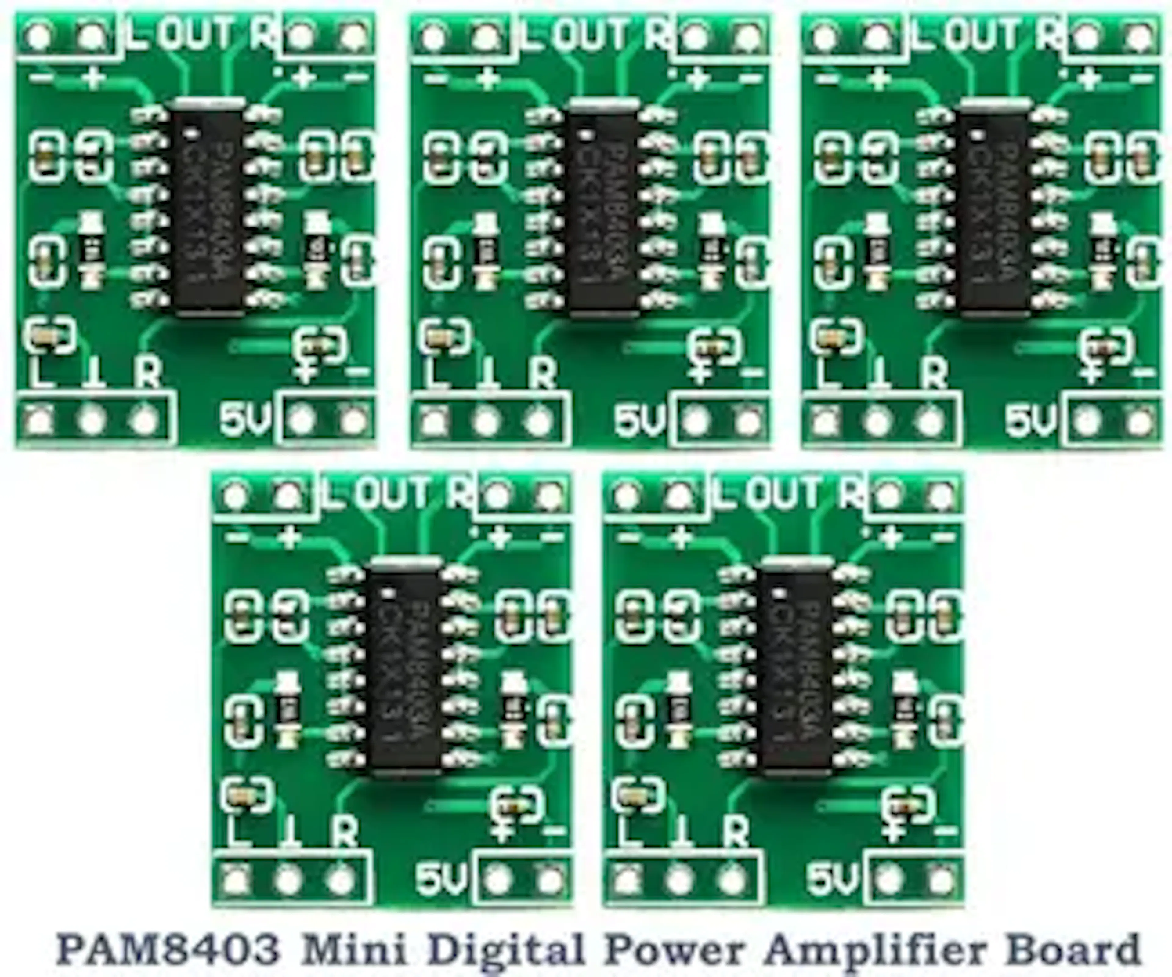 geeta enterprises PAM8403S DC 5V Class D Mini Digital Amplifier Board Module (Pack of 5) Micro Controller Board Electronic Components Electronic Hobby Kit
