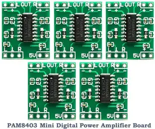 geeta enterprises PAM8403S DC 5V Class D Mini Digital Amplifier Board Module (Pack of 5) Micro Controller Board Electronic Components Electronic Hobby Kit