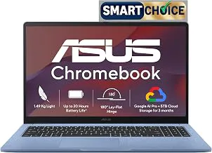 ASUSChromebook CM1505 (2026), Smartchoice, MediaTek Kompanio 540 Processor, 4GB RAM, 64GB SSD, FHD, 15.6"(39.6 cm), 60Hz, Chrome OS, Fabric Blue, 1.49 Kg, CM1505CM4A-S70080, Thin & Light Laptop