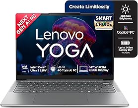 LenovoYoga Slim 7 Aura Edition Intel Evo Core Ultra 5 226V (16GB RAM/1TB SSD/14 (35.5cm)/WUXGA OLED/Copilot+ PC/Windows 11/Office Home 2024/1Yr ADP Free/Grey/1.19Kg), 83JX005FIN AI Laptop