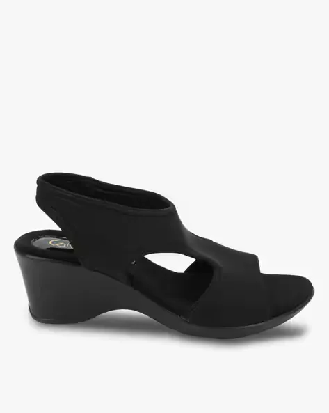 Peep-Toe Wedges with Cutouts