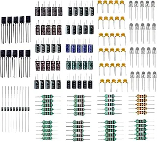 Electronic Spices Electronic Capacitors/Resistance Kit - 200 Pcs Assorted Components