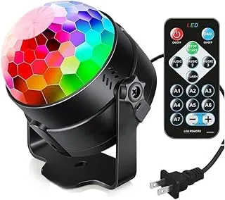 RGB LED Disco Ball Light for Home Parties with Remote Control | Sound Activated DJ Stage Lamp for Birthday Celebration, Diwali & Dance Floor Decor. (Pack of 1)