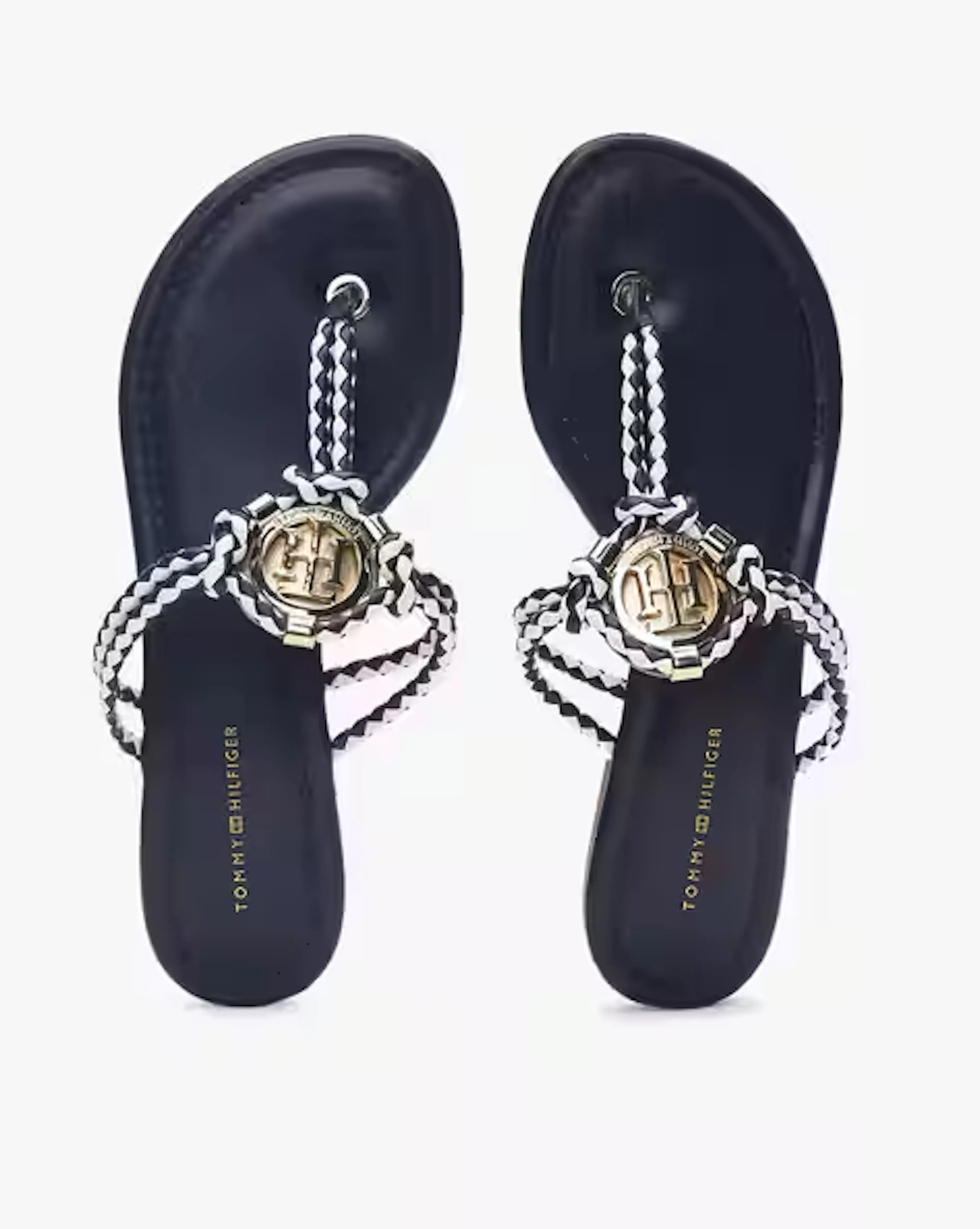 Braided T-strap Flat Sandals