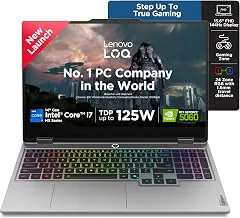 LenovoLOQ, Intel Core i7 14th Gen 14700HX, NVIDIA RTX 5060 8GB, 16GB RAM, 1TB SSD, 15.6"(39.6cm), 144Hz, Windows 11, Office 2024, Grey, 2.4Kg, 83JE00U5IN, 572 AI Tops, 3 Mon. Game Pass Gaming Laptop