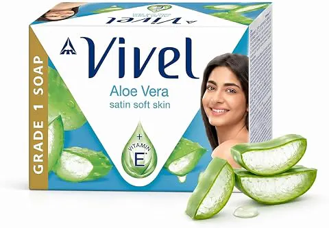 Vivel Aloe Vera Bathing Soap,150gx4 | BIS Grade 1 Soap| Highest Soap Grade | 76% TFM | Aloe Vera + Vitamin E | Moisturised Satin Soft Skin | Fresh Fragrance | 97% Natural Origin| For Men and Women Nourishing
