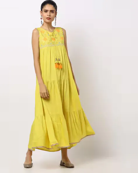Floral Tiered A-line Maxi Dress