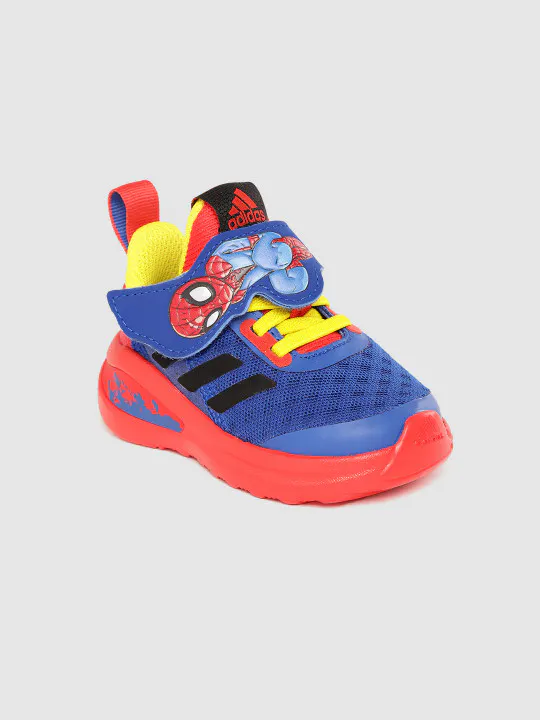 ADIDAS Kids Blue Woven Design Spiderman Print FortaRun Superhero EL I Training Shoes