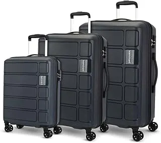 Kamiliantby American Tourister 3 Pc Harrier Edge 8W Set 56 Cm, 68 Cm & 78 Cm - Small, Medium & Large Polypropylene(PP) Hardside 8 Wheels Spinner Luggage Set/Trolley Bag Set (Iron Grey)