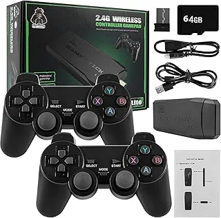 BLUE BIG HORSE Retro Game Console with 2 Wireless Controllers, 20,000+ Built-in Classic Games, 4K HDMI Output, Plug & Play TV Gaming Stick, 64GB, Family Entertainment System