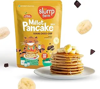 Slurrp Farm NO MAIDA Instant Breakfast Millet Pancake Mix, Banana Choco-Chip And Supergrains, Natural And Healthy Food, 150g