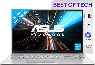 ASUSVivobook 15, 15.6" FHD (1920 x 1080), Intel Core i3-1315U, (16GB RAM/512GB SSD/Intel® UHD/Win 11/M365 Basic (1Year)*/Backlit Keyboard/Office Home 2024/Cool Silver/1.70 kg), X1504VA-NJ2324WS