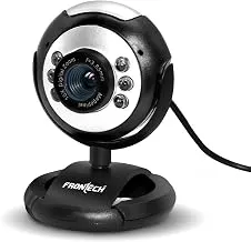FRONTECH 2251 480P HD USB Webcam with Built-in Microphone, LED Light, 30 fps, Auto White Balance, Plug & Play, for Video Calling, Live Streaming, Online Classes, Laptop, PC & TV, Black