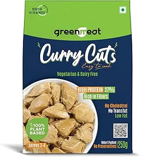 The Greenmeat Curry Cuts | Easy to Cook | 100% Plant Based & Vegetarian | Rich in Proteins & Fibres | Low Fat | No Preservatives | Pack of One (250g)