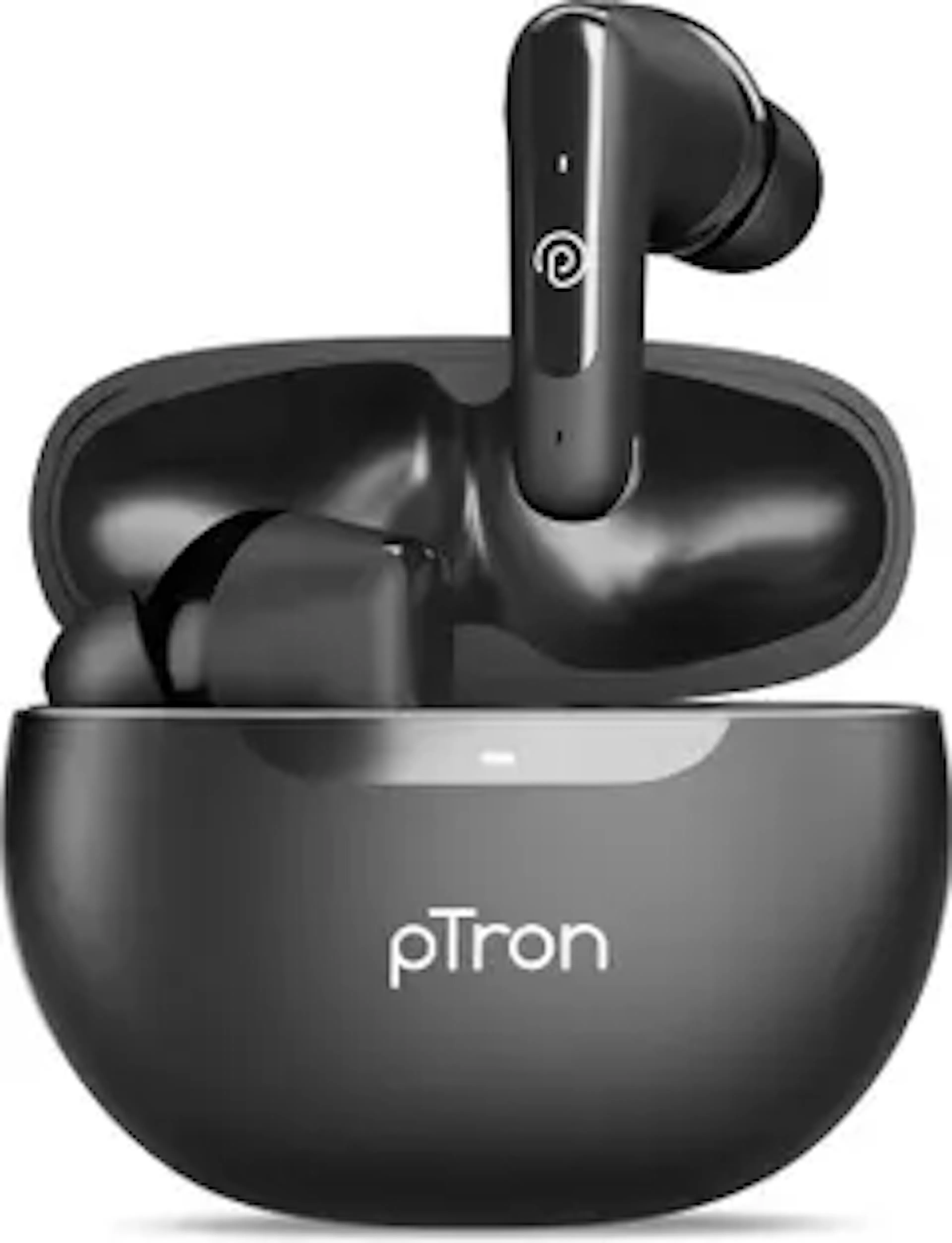 PTron Bassbuds Vibe w/ 34hrs Playtime, Mobile App, Clear Calls, 13mm Drivers,BT5.3 Bluetooth