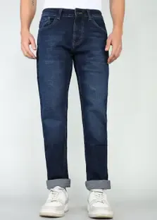 Spykar Straight Fit Men Dark Blue Jeans