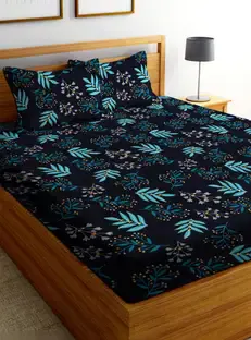 GlobalShop 250 TC Cotton King Abstract Bedsheet