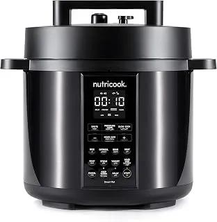 Nutricook Stainless Steel Smart Pot 2 8QT (7.7 Litre),1200W 9-in-1 Instant Programmable Electric Pressure Cooker, Slow Cooker, Rice Cooker, Steamer, Sauté Pot, Sous Vide, Smart Lid, 2-Year Warranty